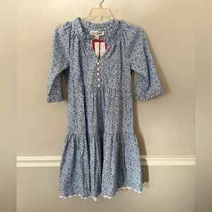 NWT Sara Campbell Chantal blue and white floral dress. Pullover style/ XS